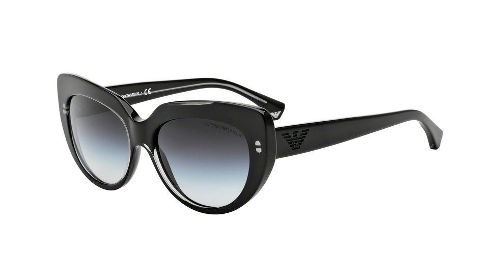 Armani EA4032 Sunglasses 52208G-55 - Transp Grey On Black Frame, Grey Gradient Lenses