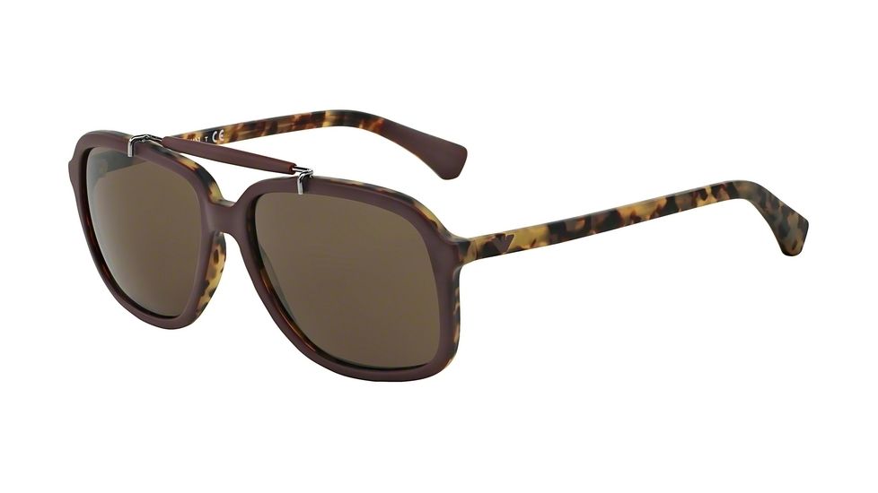 Armani EA4036 Sunglasses 527173-58 - Top Bordeaux/Matte Havana Frame, Brown Lenses