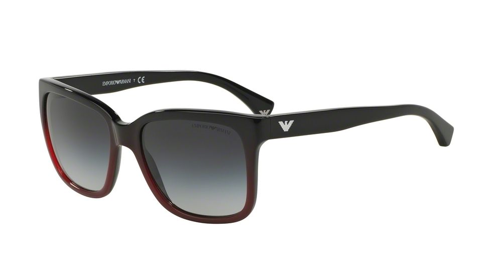 Armani EA4042 Sunglasses 53488G-55 - Black Gradient Coral On Black Frame, Grey Gradient Lenses