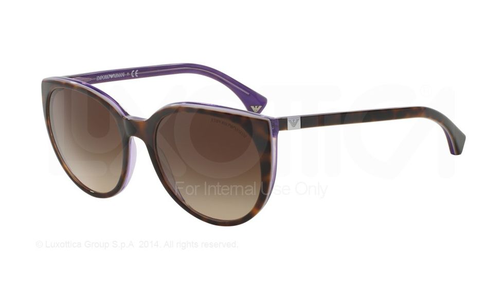 Armani EA4043 Sunglasses 535313-55 - Havana/Lilac Line/Violet Frame, Brown Gradient Lenses