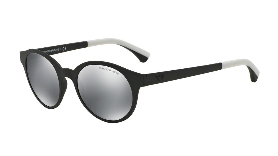 Armani EA4045 Sunglasses 53236G-51 - Matte Black Frame, Light Grey Mirror Black Lenses