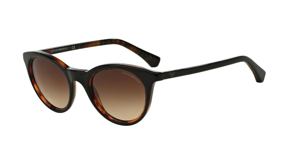 Armani EA4061 Sunglasses 504913-49 - Black On Havana Frame, Brown Gradient Lenses