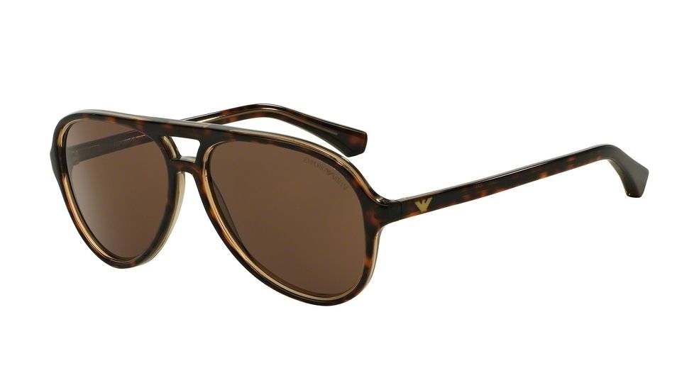 Armani EA4063 Sunglasses 546573-58 - Top Havana On Tr Beige Frame, Brown Lenses