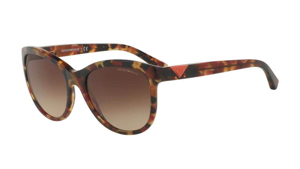 Armani EA4076F Progressive Prescription Sunglasses EA4076F-554113-56 - Lens Diameter 56 mm, Frame Color Havana Spot Raspberry