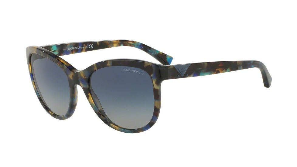 Armani EA4076F Progressive Prescription Sunglasses EA4076F-55424L-56 - Lens Diameter 56 mm, Frame Color Havana Spot Blue