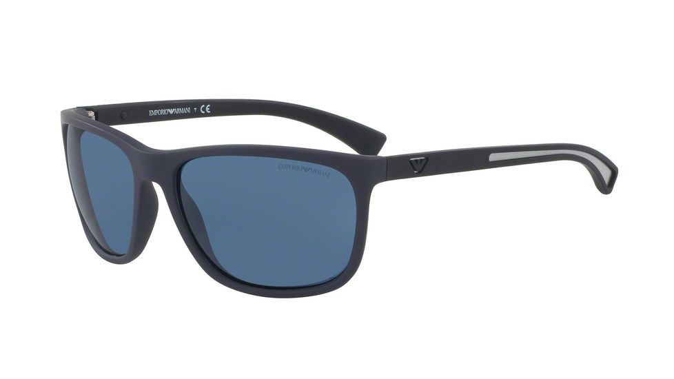 Armani EA4078 Progressive Prescription Sunglasses EA4078-506580-62 - Lens Diameter 62 mm, Frame Color Blue Rubber