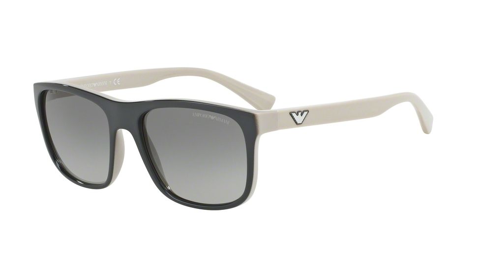 Armani EA4085 Sunglasses 555711-56 - Top Grey On Beige Frame, Grey Gradient Lenses