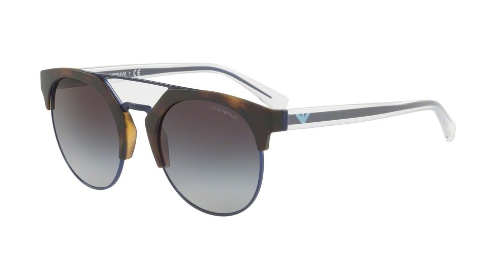 Armani EA4092F Sunglasses 50898G-53 - Matte Havana/matte Blue Frame, Grey Gradient Lenses