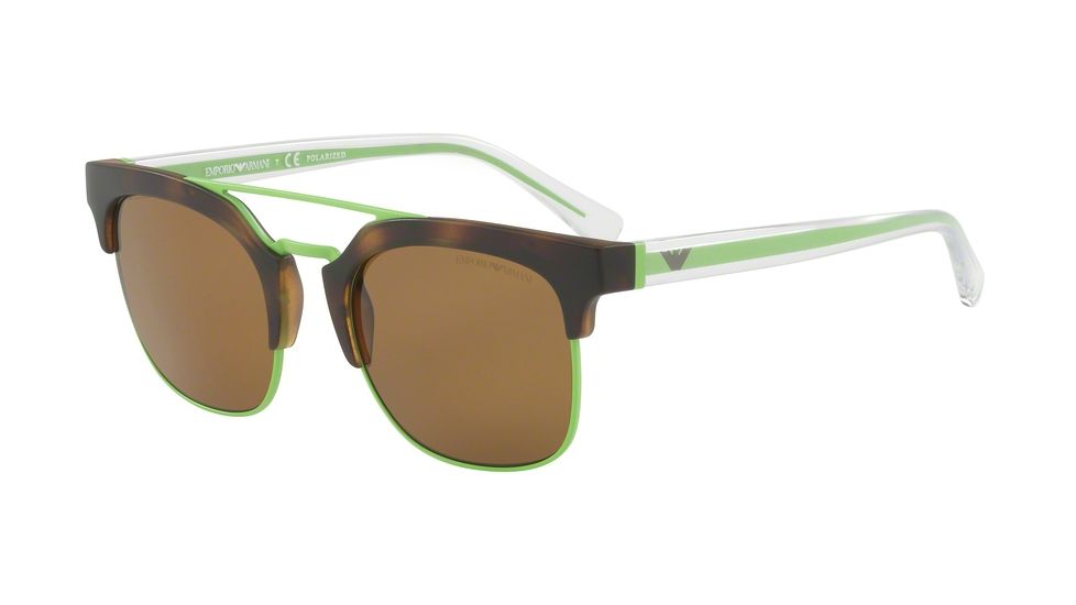 Armani EA4093 Sunglasses 508983-52 - Matte Havana Frame, Polar Brown Lenses