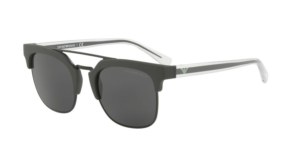 Armani EA4093 Sunglasses 557487-52 - Matte Green Frame, Grey Lenses