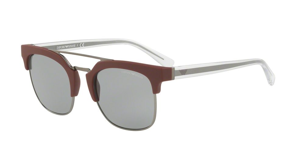 Armani EA4093 Sunglasses 5577/1-52 - Matte Bordeaux Frame, Grey Lenses
