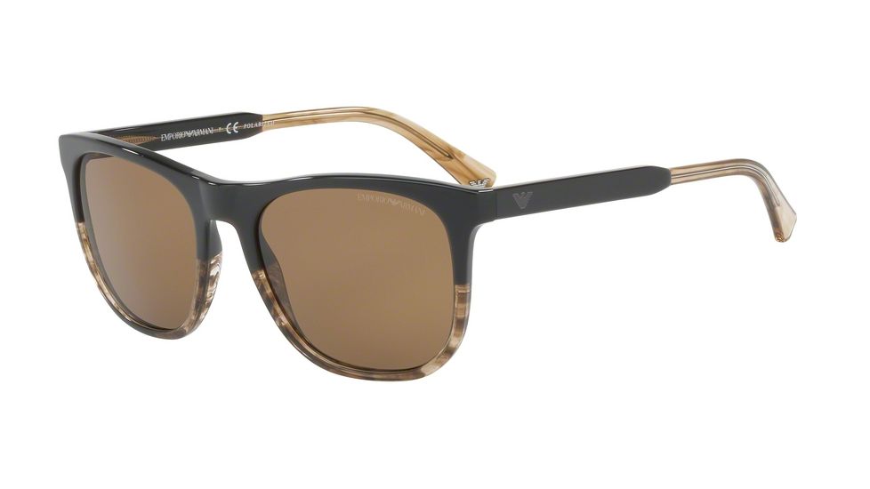 Armani EA4099 Sunglasses 556783-56 - Brown/tr Striped Brown Frame, Polar Brown Lenses