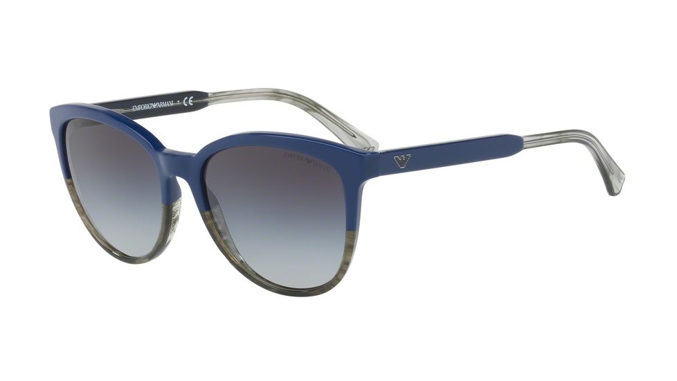 Armani EA4101 Progressive Prescription Sunglasses EA4101-55688G-56 - Lens Diameter 56 mm, Frame Color Blue/tr Striped Green