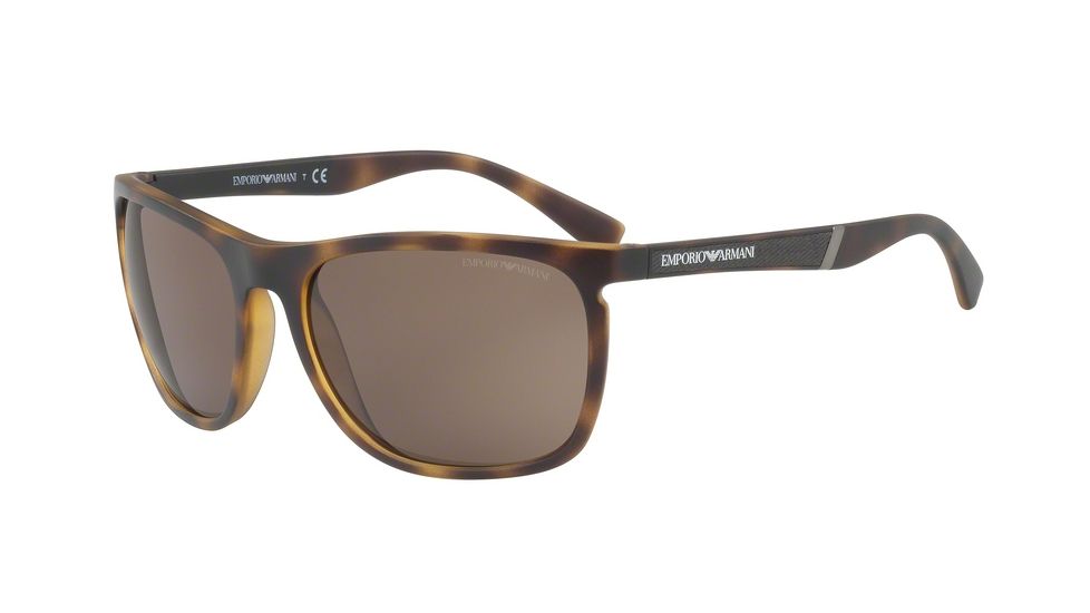 Armani EA4107 Single Vision Prescription Sunglasses EA4107-508973-59 - Lens Diameter 59 mm, Frame Color Matte Havana