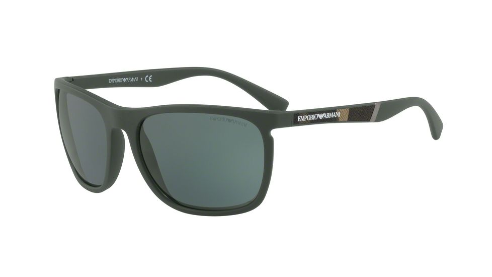 Armani EA4107 Single Vision Prescription Sunglasses EA4107-557471-59 - Lens Diameter 59 mm, Frame Color Matte Military Green