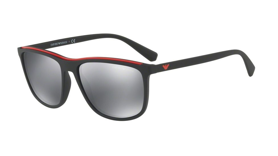 Armani EA4109F Sunglasses 50426G-58 - Matte Black Frame, Light Grey Mirror Black Lenses