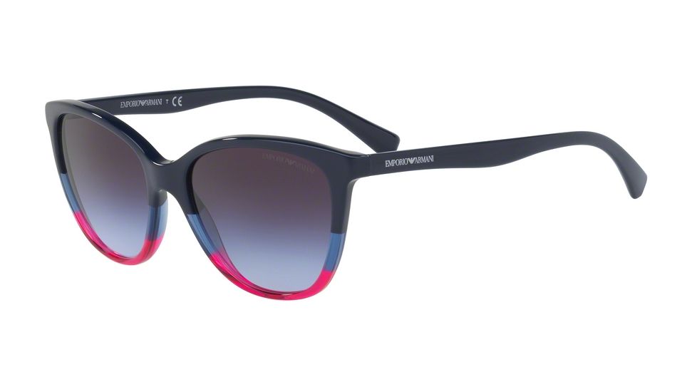 Armani EA4110 Sunglasses 56334Q-55 - Violet/blue/strawberry Frame, Violet Gradient Grey Lenses
