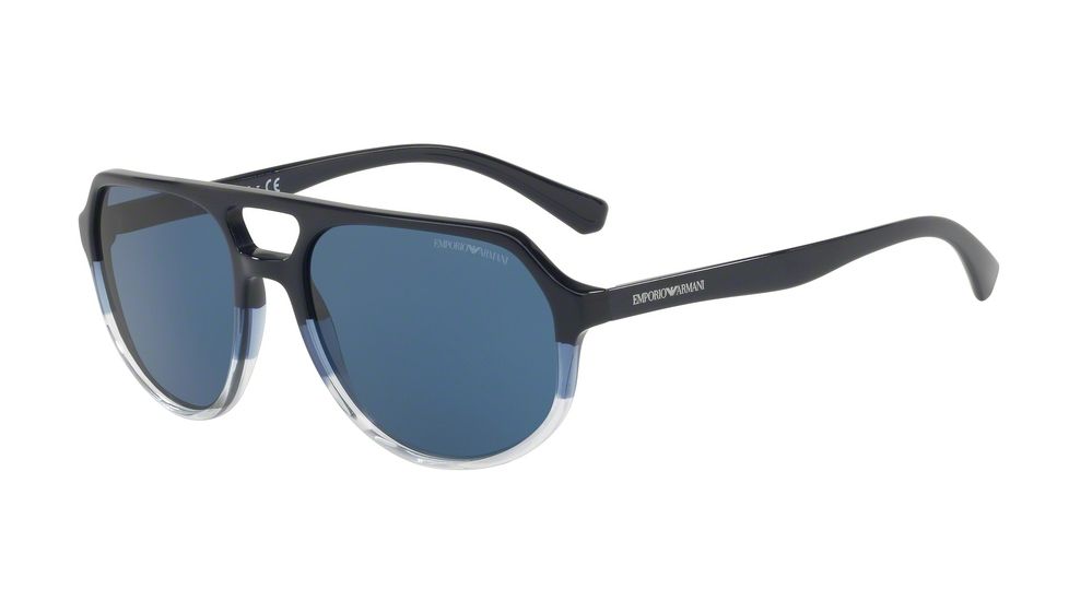 Armani EA4111F Sunglasses 562980-57 - Dark Blue Aqua Frame, Blue Lenses