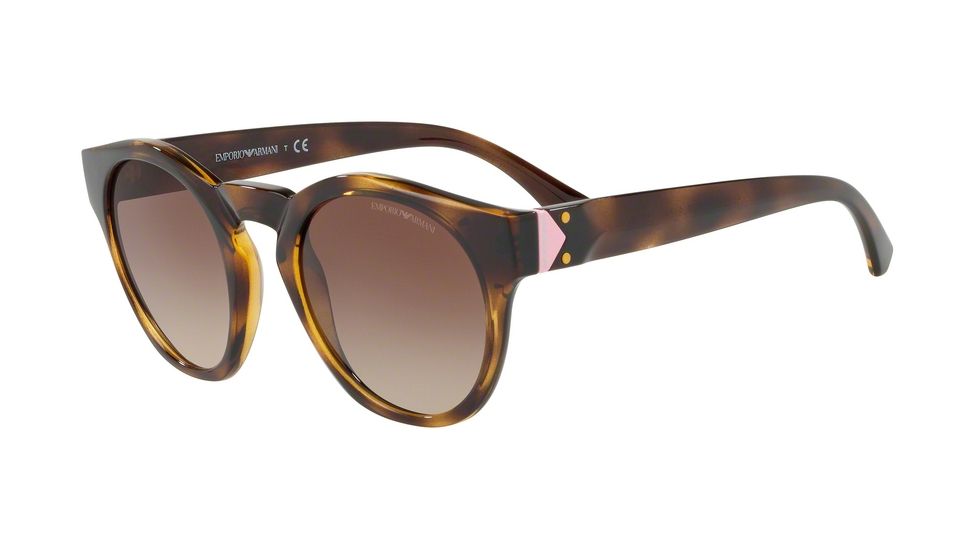 Armani EA4113F Sunglasses 502613-51 - Dark Havana Frame, Brown Gradient Lenses
