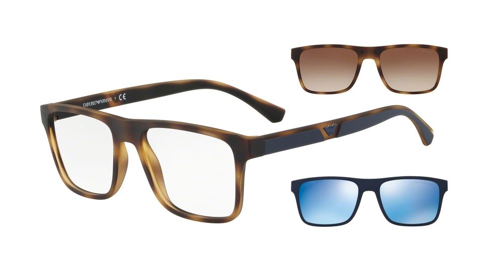 Armani EA4115 Sunglasses 50891W-54 - Matte Havana Frame, Clear Lenses