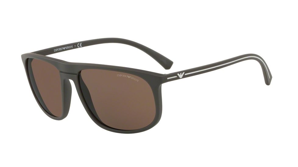 Armani EA4118 Sunglasses 569373-59 - Mud Rubber Frame, Brown Lenses