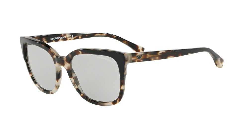 Armani EA4119F Progressive Prescription Sunglasses, 54mm, Top Black On Grey Havana, EA4119F-569887-54-PRO