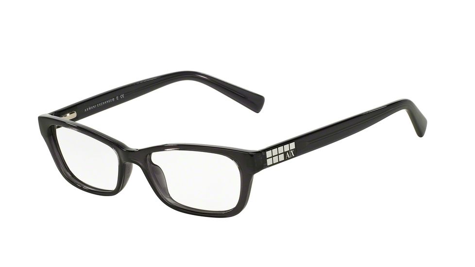 Armani Exchange AX3008 Eyeglass Frames 8005-49 - Black Transparent Frame