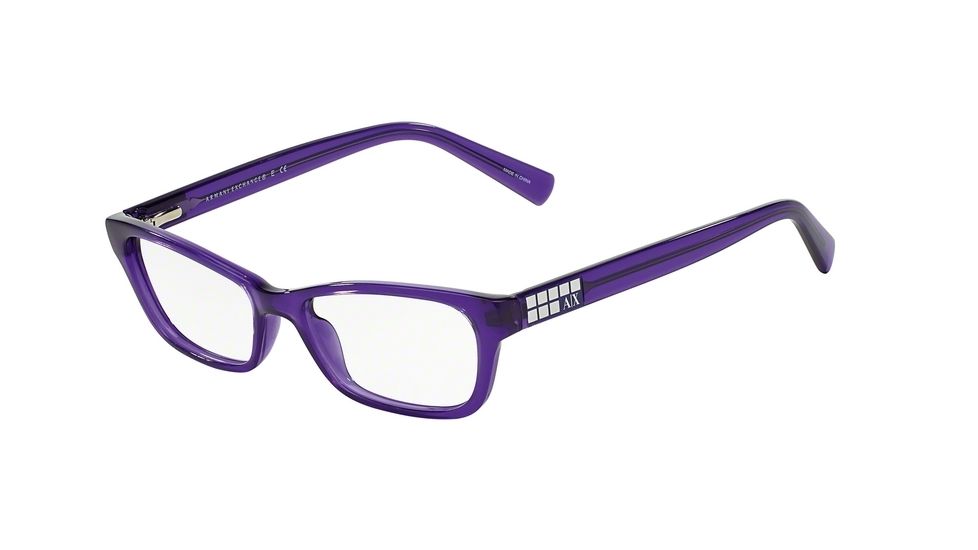 Armani Exchange AX3008 Eyeglass Frames 8009-49 - Bright Grape Transparent Frame