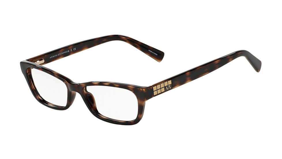 Armani Exchange AX3008 Eyeglass Frames 8037-49 - Tortoise Frame