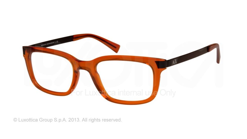 Armani Exchange AX3010 Eyeglass Frames 8065-52 - Pumpkin Spice Transparent Frame