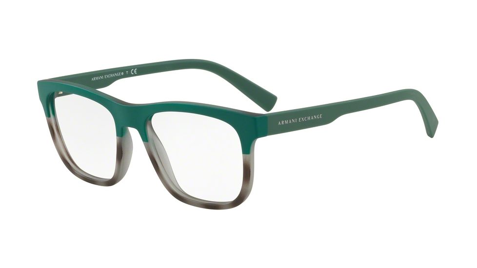 Armani Exchange AX3050F Bifocal Prescription Eyeglasses, 55mm, Mt Grey Havana/mt Dk Green, AX3050F-8247-55-BI