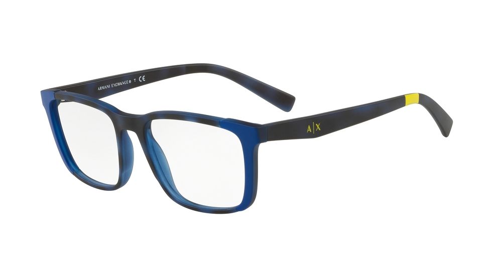 Armani Exchange AX3052 Prescription Eyeglasses 8253-54 - Matte Havana Bluette Frame