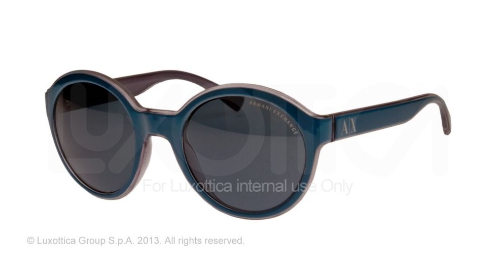 Armani Exchange AX4017 Progressive Prescription Sunglasses AX4017-805087-52 - Lens Diameter 52 mm, Frame Color Ocean Teal/transp. Dark Steel