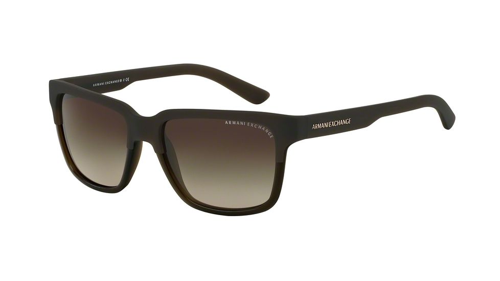 Armani Exchange AX4026S Sunglasses 812113-56 - Dk Olive Trans/Matte Dk Olive Frame, Smoke Gradient Lenses