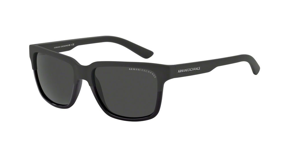 Armani Exchange AX4026S Sunglasses 812287-56 - Black/Matte Black Frame, Grey Solid Lenses