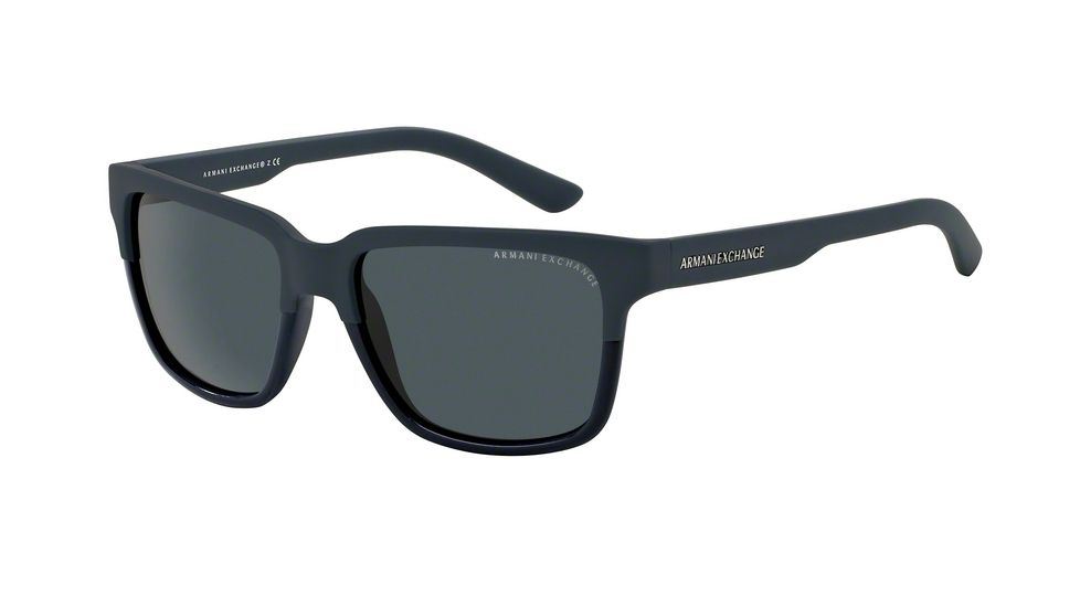 Armani Exchange AX4026S Sunglasses 812387-56 - Navy Blue/Matte Navy Blue Frame, Grey Blue Solid Lenses