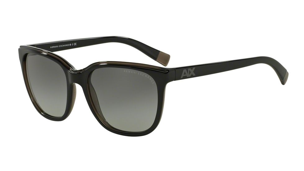 Armani Exchange AX4031F Sunglasses 184011-55 - Black/dk Grey Transparent Frame, Grey Gradient Lenses