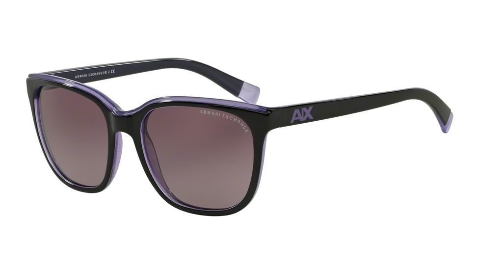 Armani Exchange AX4031F Sunglasses 81458H-55 - Black /violet Trans Frame, Purple Gradient Lenses