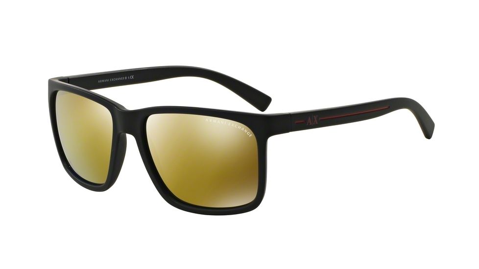 Armani Exchange AX4041S Sunglasses 807897-58 - Matte Black Frame, Mirror Gold Lenses