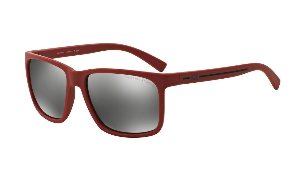 Armani Exchange AX4041S Sunglasses 81556G-58 - Matte Red Frame, Mirror Silver Lenses