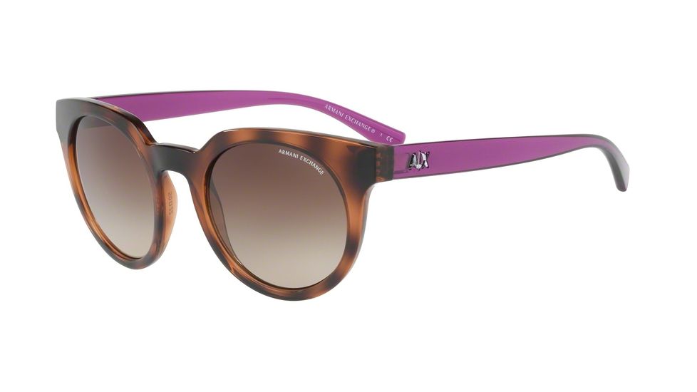 Armani Exchange AX4062S Sunglasses 821513-50 - Tr Champagne/top Havana Frame, Brown Gradient Lenses