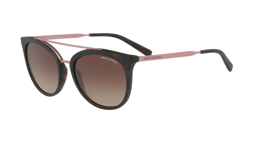 Armani Exchange AX4068S Sunglasses 802913-55 - Matte Havana Frame, Brown Gradient Lenses