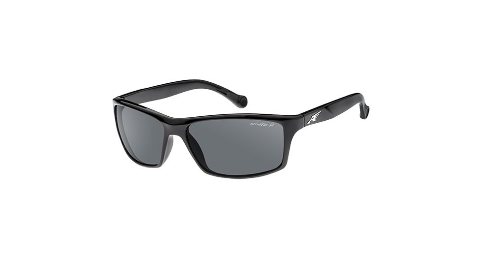 Arnette Boiler Sunglasses, Gloss Black Frame, Grey Polarized Lens-AN4207-01