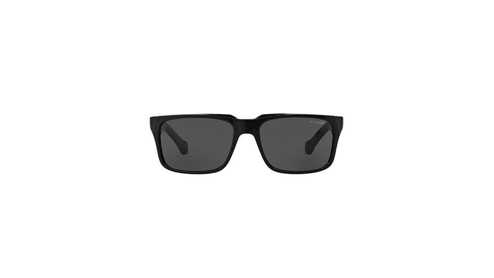 Arnette D Street Sunglasses, Gloss Black &amp; Fuzzy Denim Frame, Grey Lens-AN4211-02