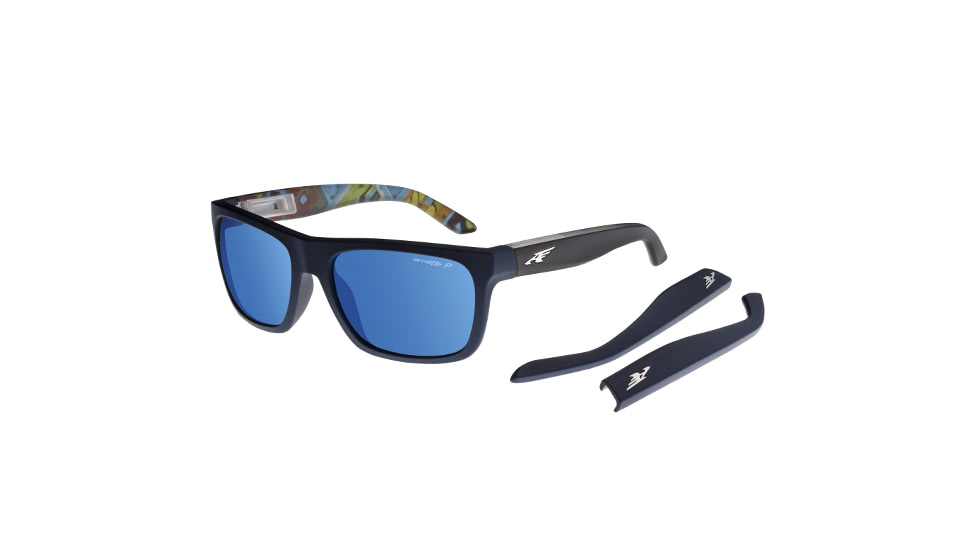 Arnette Dropout Sunglasses, Fuzzy Navy &amp; Tapegraph Frame, Blue Polarized Lens-AN4176-23