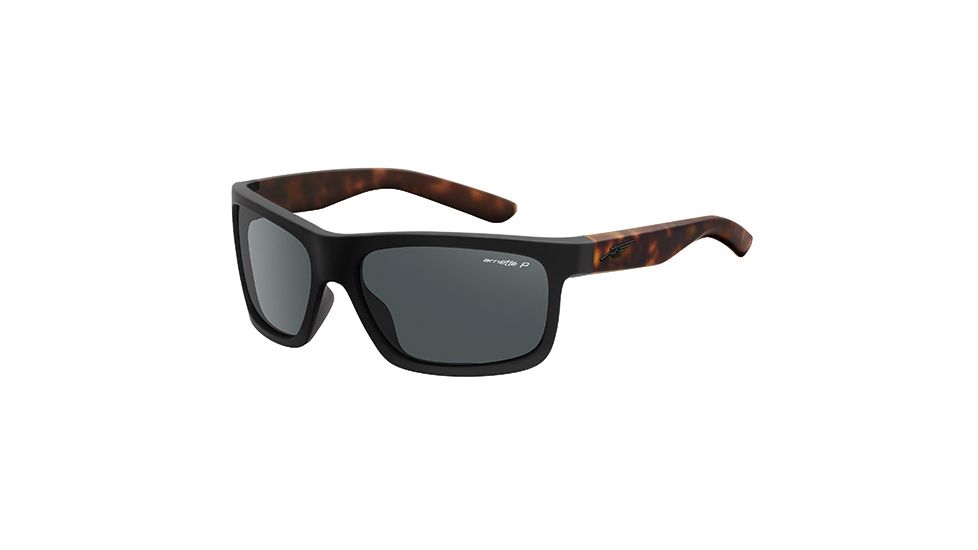Arnette Easy Money Sunglasses, Fuzzy Black Frame, Polarized Grey Lens-AN4190-08