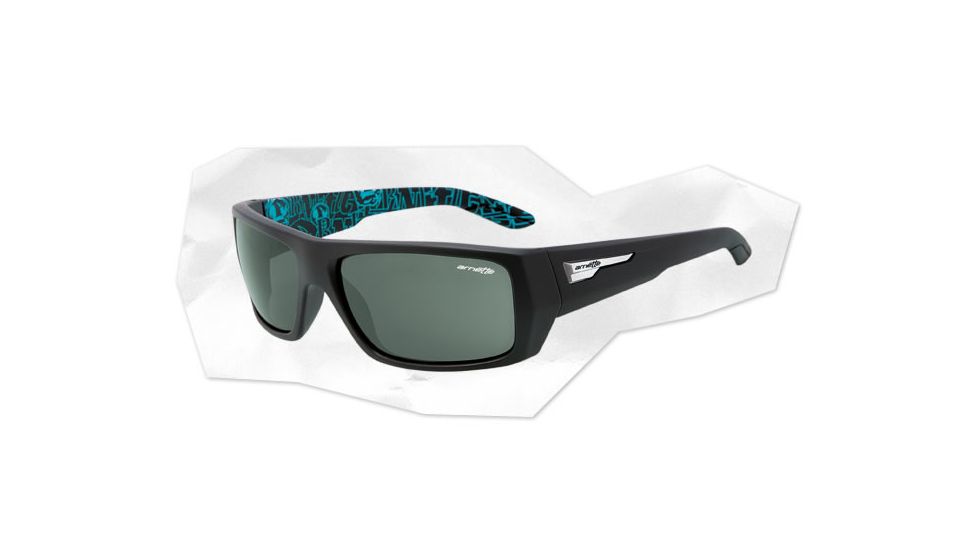 Arnette Munson Sunglasses - Matte Black Frame and Grey/Green Lens AN4164-06