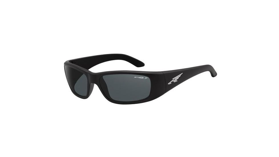 Arnette Quick Draw Sunglasses, Fuzzy Black Frame, Polarized Grey Lens AN4178-07