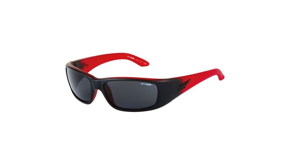 Arnette Quick Draw Sunglasses, Matte Red/Black Fade Frame, Grey Lens AN4178-02