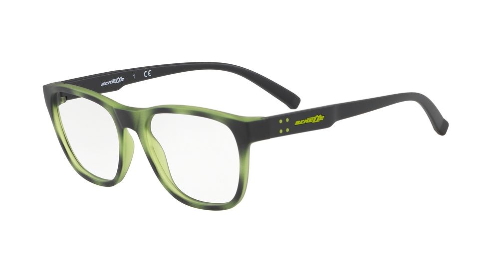 Arnette SHIMOKITA AN7164 Progressive Prescription Eyeglasses, 53mm, Green Havana, AN7164-2583-53-PRO